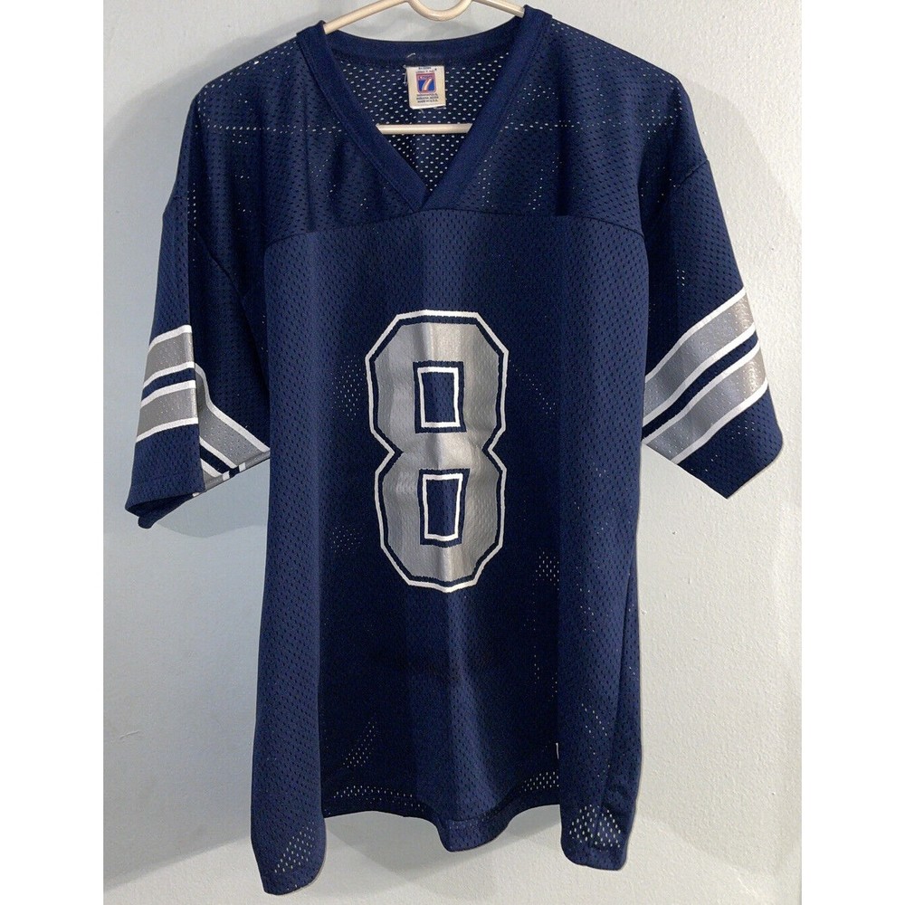 VINTAGE LOGO 7 TROY AIKMAN DALLAS COWBOYS NFL MENS THROWBACK REPLICA JERSEY SZ L